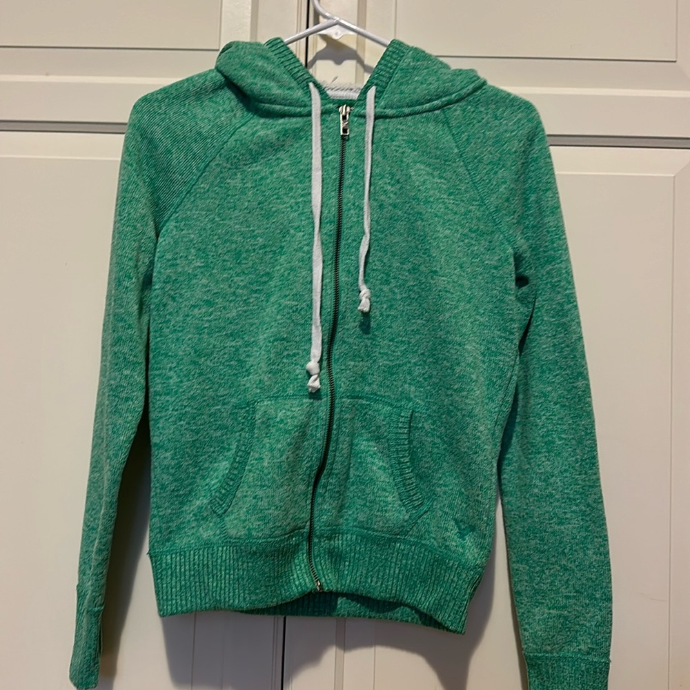 American Eagle women’s green zip-up hoodie